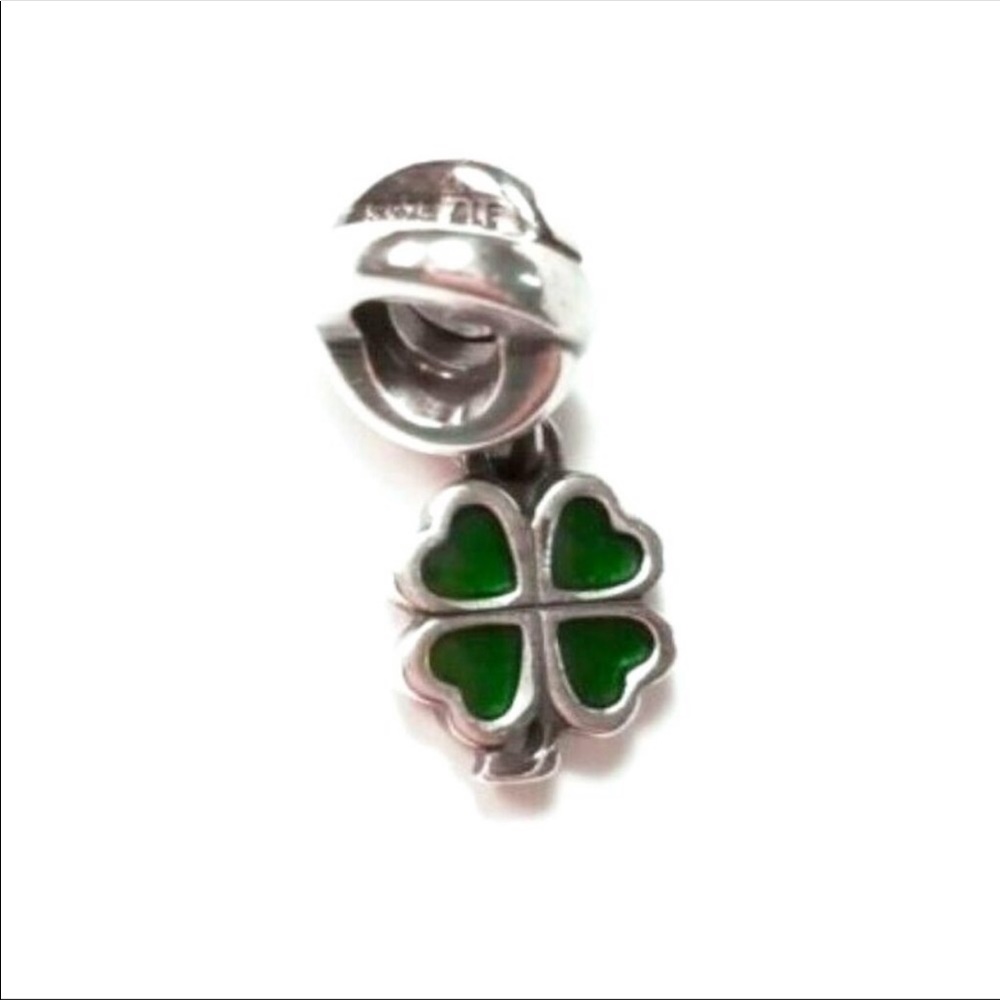 Sterling Silver Four Leaf Clover Dangle Charm